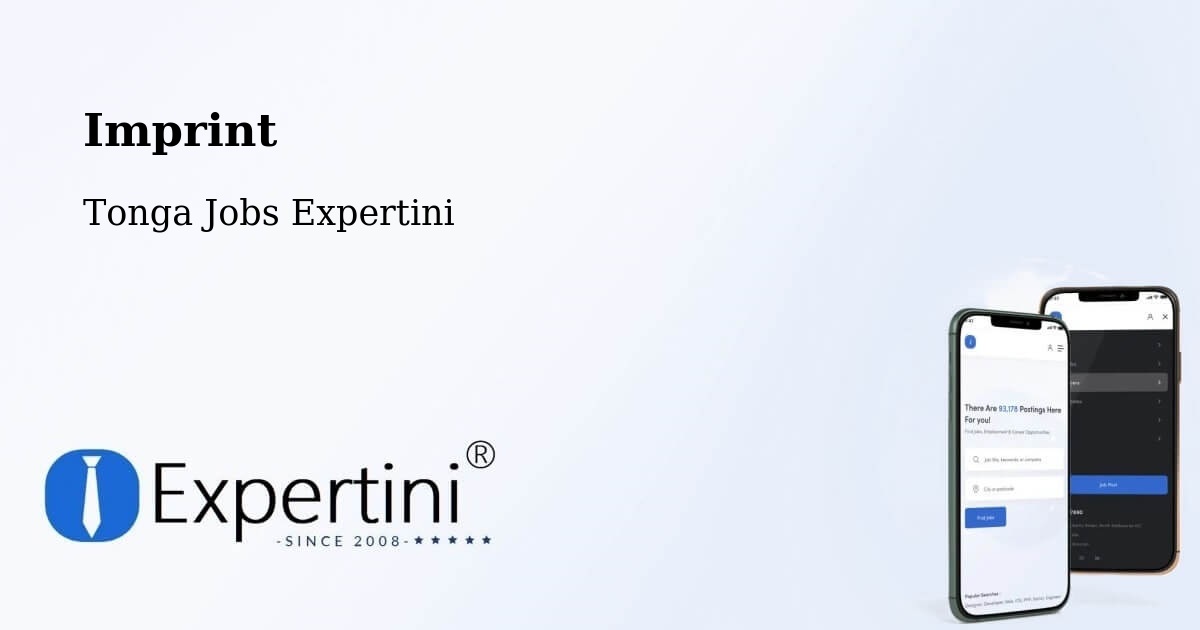Imprint – Tonga - Tonga Jobs Expertini